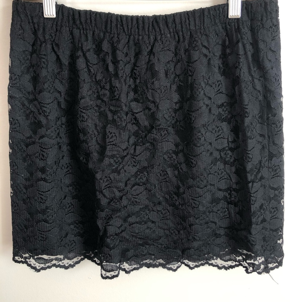Black lace skirt.